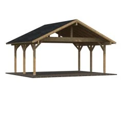 PALMAKO Doppelcarport »Robert«, Außenmaß BxT: 635 X 510 Cm, Braun