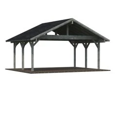 PALMAKO Doppelcarport »Robert«, Außenmaß BxT: 635 X 510 Cm, Grau