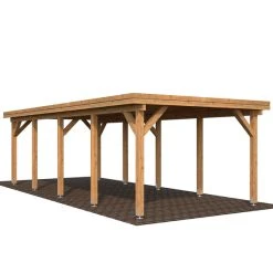 PALMAKO Einzelcarport »Karl«, Außenmaß BxT: 360 X 762 Cm, Braun