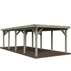 PALMAKO Einzelcarport »Karl«, Außenmaß BxT: 360 X 762 Cm, Grau