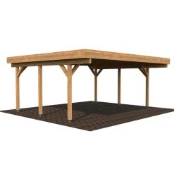 PALMAKO Doppelcarport »Karl«, Außenmaß BxT: 600 X 512 Cm, Braun