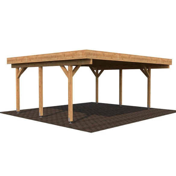 PALMAKO Doppelcarport »Karl«, Außenmaß BxT: 600 X 512 Cm, Braun 1 PALMAKO Doppelcarport »Karl«, Außenmaß BxT: 600 X 512 Cm, Braun