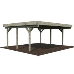 PALMAKO Doppelcarport »Karl«, Außenmaß BxT: 600 X 512 Cm, Grau