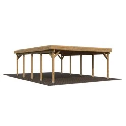 PALMAKO Doppelcarport »Karl«, Außenmaß BxT: 600 X 762 Cm, Braun