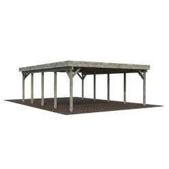 PALMAKO Doppelcarport »Karl«, Außenmaß BxT: 600 X 762 Cm, Grau