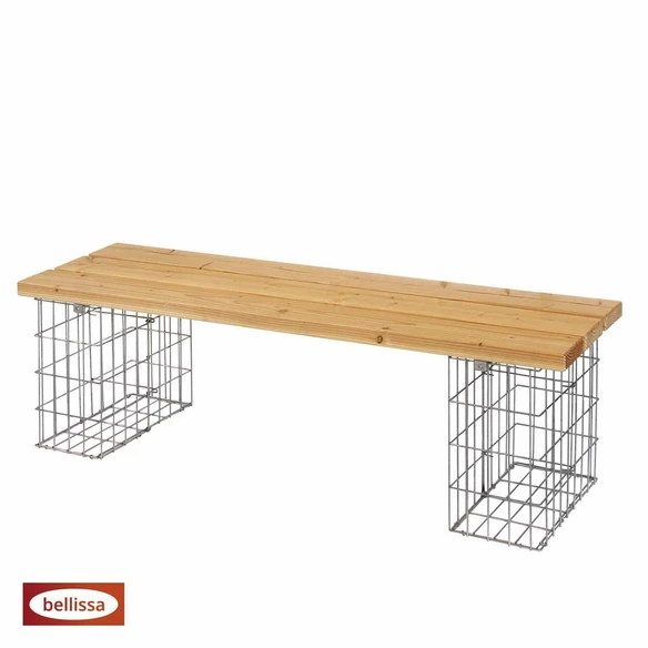 BELLISSA Gabionenbank »Pausa«, BxH: 155 X 45 Cm, Stahldraht/Douglasienholz 1 BELLISSA Gabionenbank »Pausa«, BxH: 155 X 45 Cm, Stahldraht/Douglasienholz