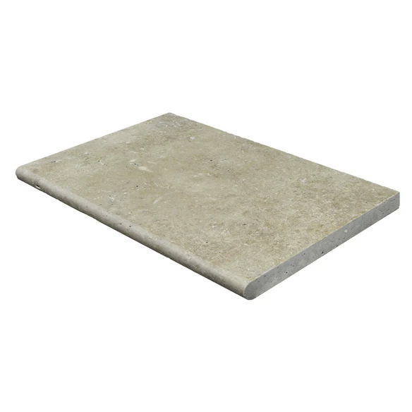 WOHNRAUSCH Beckenrandsteine »Tosca Cream«, LxBxH: 61 X 61 X 3 Cm, Travertin, Beige, Eckstück 2-teilig, Gefast 1 WOHNRAUSCH Beckenrandsteine »Tosca Cream«, LxBxH: 61 X 61 X 3 Cm, Travertin, Beige, Eckstück 2-teilig, Gefast