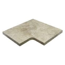 WOHNRAUSCH Beckenrandsteine »Tosca Cream«, LxBxH: 61 X 61 X 3 Cm, Travertin, Beige, 1 Eckstück, Gefast