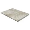 WOHNRAUSCH Beckenrandsteine »Tosca Classic«, LxBxH: 61 X 61 X 3 Cm, Travertin, Beige/gelb/braun/grau, 1 Eckstück, Gefast