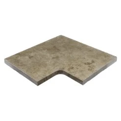 WOHNRAUSCH Beckenrandsteine »Sunniva«, LxBxH: 61 X 61 X 3 Cm, Travertin, Braun/orange, 1 Eckstück, Gefast