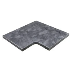 WOHNRAUSCH Beckenrandsteine »Pandora Blue«, LxBxH: 61 X 61 X 3 Cm, Kalkstein, Grau/blau, 1 Eckstück, Gefast