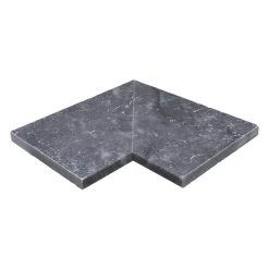 WOHNRAUSCH Beckenrandsteine »Pandora Blue«, LxBxH: 61 X 61 X 3 Cm, Kalkstein, Grau/blau, Eckstück 2-teilig, Gefast