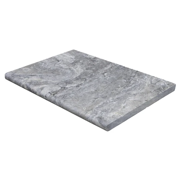 WOHNRAUSCH Beckenrandsteine »Mudra Grey«, LxBxH: 61 X 40,6 X 3 Cm, Travertin, Grau/beige, Rundstab 1 WOHNRAUSCH Beckenrandsteine »Mudra Grey«, LxBxH: 61 X 40,6 X 3 Cm, Travertin, Grau/beige, Rundstab