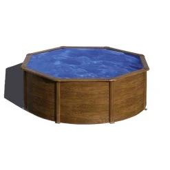 GRE Rundpool, Holzoptik, ØxH: 300 X 120 Cm