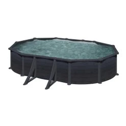 GRE Ovalpool, Grau, BxHxL: 375 X 132 X 610 Cm