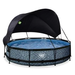 EXIT TOYS Pool »Stone Pools«, Ø: 380 Cm, 6125 L, Grau
