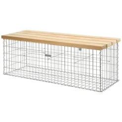 BELLISSA Gabionenbank »Profi«, BxHxL: 55 X 54 X 155 Cm, Douglasienholz/Stahl