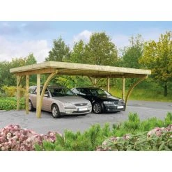 Mr. GARDENER Doppelcarport »Köln 1«, Außenmaß BxT: 604 X 504 Cm, Braun, Holzart: Kiefer