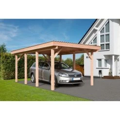 Mr. GARDENER Einzelcarport »Erding 1«, Außenmaß BxT: 338 X 572 Cm, Braun, Holzart: Douglasie