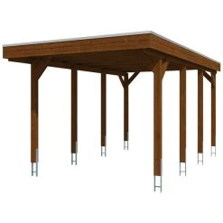 SkanHolz Carport »Friesland«, BxT: 314 X 555 Cm, Firsthöhe: 241 Cm, Farbbehandelt