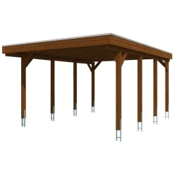 SkanHolz Carport »Friesland«, BxT: 397 X 555 Cm, Firsthöhe: 241 Cm, Farbbehandelt