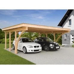 Mr. GARDENER Doppelcarport »Stuttgart 1«, Außenmaß BxT: 602 X 508 Cm, Braun, Holzart: Douglasie