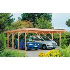 Mr. GARDENER Doppelcarport »Stuttgart 3«, Außenmaß BxT: 602 X 508 Cm, Braun, Holzart: Douglasie