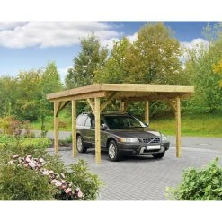 Mr. GARDENER Einzelcarport »Bremen 1«, Außenmaß BxT: 340 X 510 Cm, Braun, Holzart: Kiefer