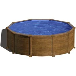 GRE Rundpool, Holzoptik, ØxH: 460 X 132 Cm