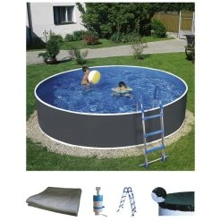 MYPOOL Rundpool, Grau, ØxH: 360 X 90 Cm