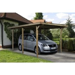 Weka Carport »606 Gr. 1«, Grün, Kiefernholz, BxT: 250 X 500 Cm