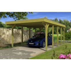 SkanHolz Carport »Friesland«, BxT: 397 X 708 Cm, Firsthöhe: 241 Cm, Imprägniert
