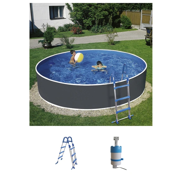 MYPOOL Rundpool, Grau, ØxH: 360 X 90 Cm 1 MYPOOL Rundpool, Grau, ØxH: 360 X 90 Cm