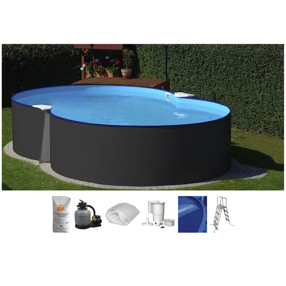 SUMMER FUN Achtformpool, Anthrazit, BxHxL: 300 X 120 X 470 Cm 1 SUMMER FUN Achtformpool, Anthrazit, BxHxL: 300 X 120 X 470 Cm