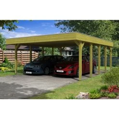 SkanHolz Carport »Friesland«, BxT: 557 X 708 Cm, Firsthöhe: 254 Cm, Imprägniert