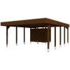 SkanHolz Carport »Friesland Set 4«, BxT: 557 X 708 Cm, Firsthöhe: 254 Cm, Farbbehandelt
