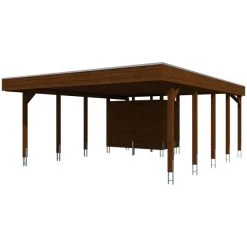 SkanHolz Carport »Friesland Set 4«, BxT: 557 X 708 Cm, Firsthöhe: 254 Cm, Farbbehandelt