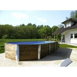 Weka Ovalpool, Grau/grün, BxHxL: 376 X 116 X 714 Cm