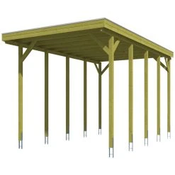 SkanHolz Carport »Friesland Caravan 2«, BxT: 397 X 708 Cm, Firsthöhe: 371 Cm, Imprägniert