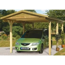 Karibu Einzelcarport »Classic 1«, Außenmaß BxT: 273 X 394,5 Cm, Natur