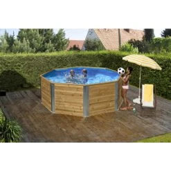 Weka Achteckpool, Grau/grün, BxHxL: 310 X 116 X 310 Cm