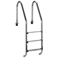 Pool-Tiefbeckenleiter »Summer Fun«, Silberfarben/weiss, Für Einbaubecken