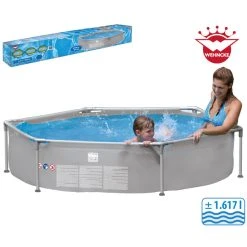 Happy People Stahlrahmen-Pool, Grau, BxH: 240 X 51 Cm